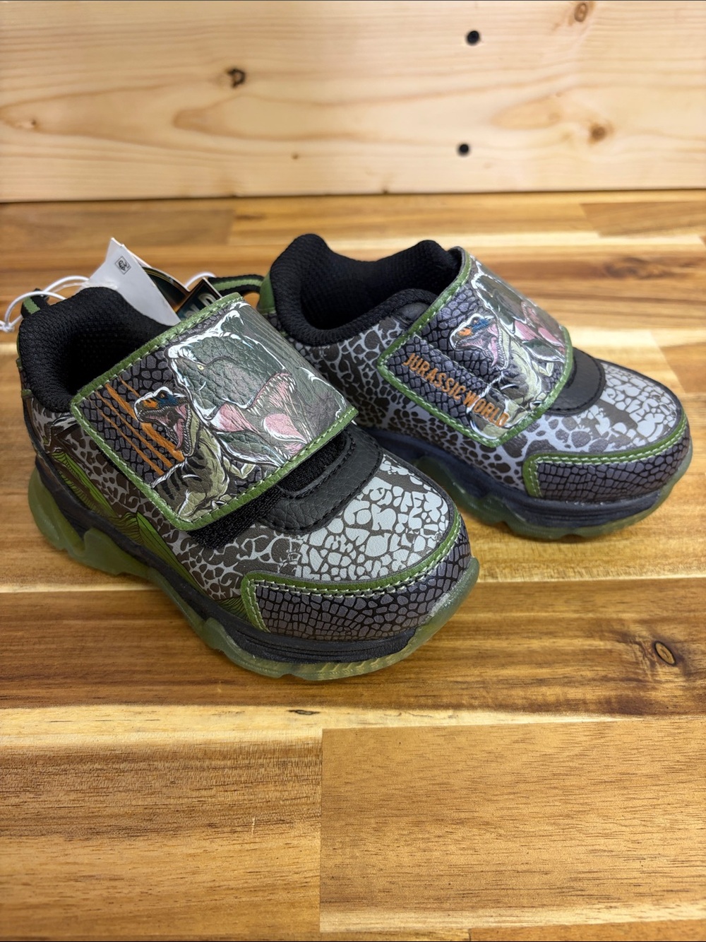 Jurassic World Green & Gray Boys' Light-Up Sneakers
